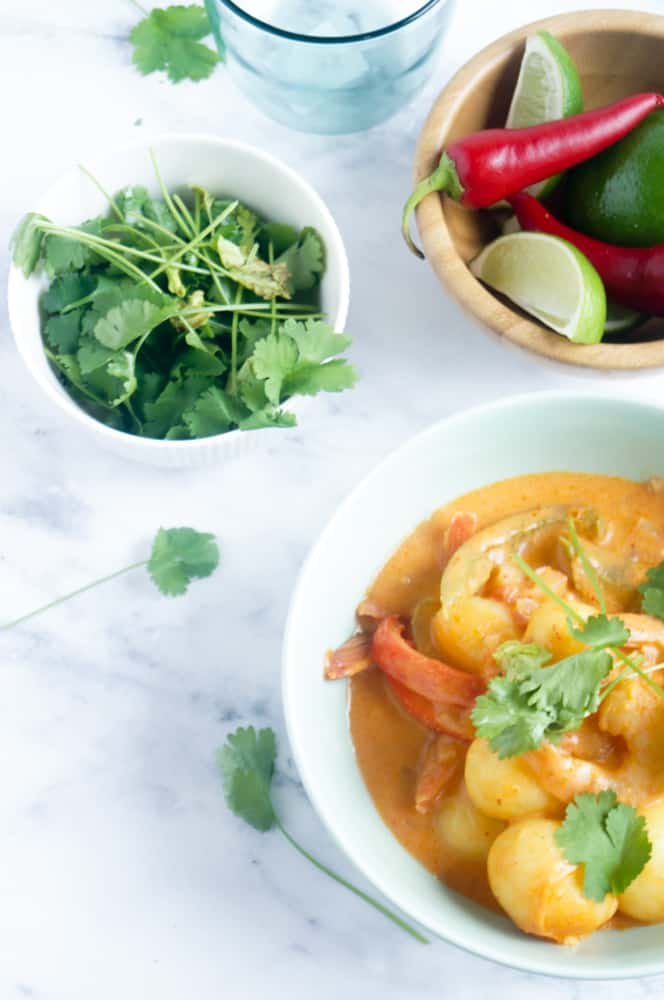 Thaise rode curry met scampi’s en krieltjes - Elien&amp;#39;s Cuisine
