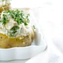 Gevulde aardappel met asperges en ham