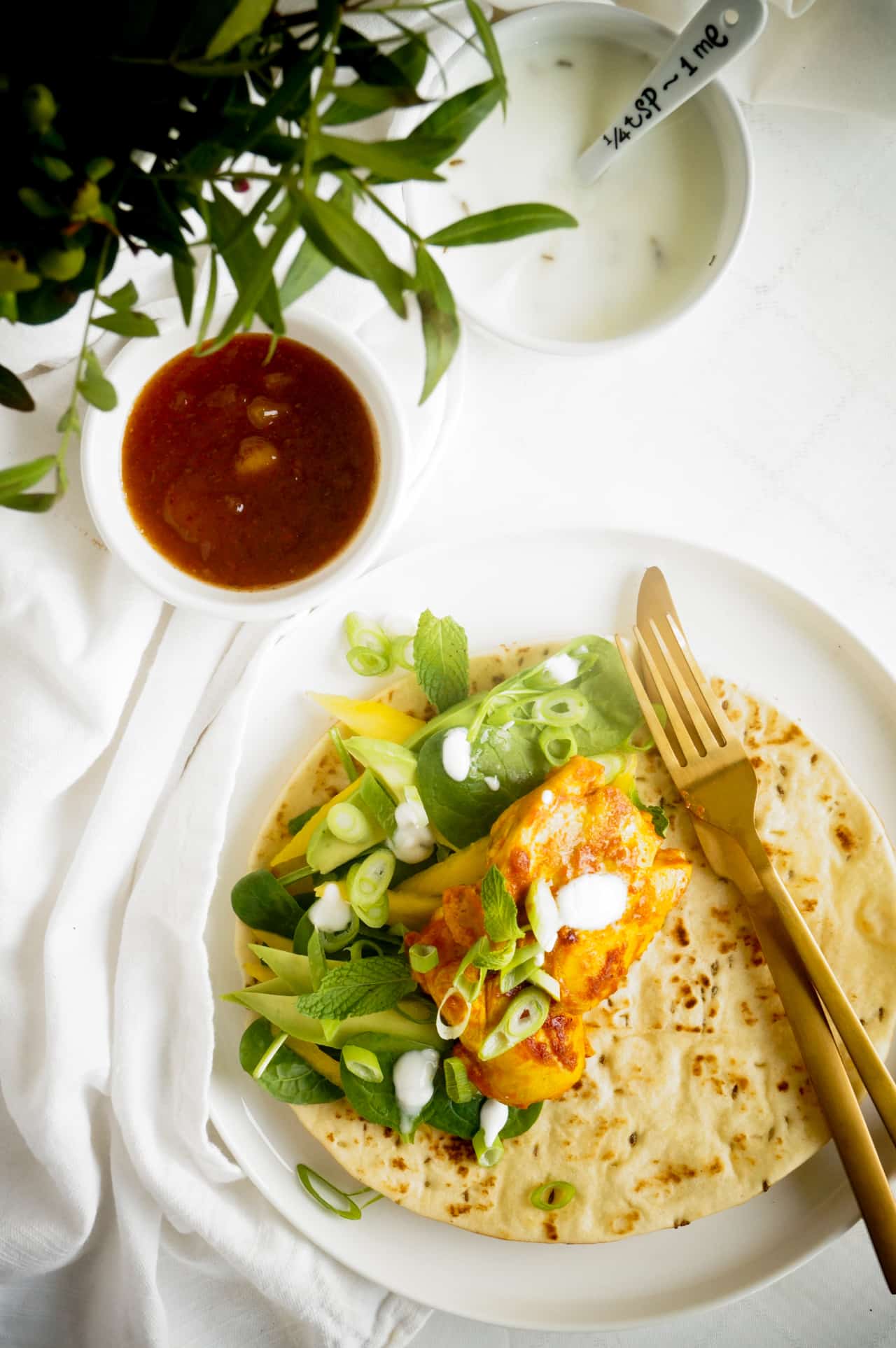 Wrap met Indiase kip en mango Elien's Cuisine