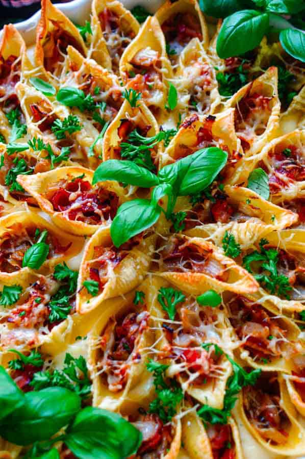 Lekker makkelijk recept voor Pastaschelpen met witloof, ham en kaassaus, simpel snel doordeweekse maaltijd voor op weekmenu. Eenvoudige ovenschotel met gevulde pasta met witloof en ham en een simpele kaassaus. Heerlijk alternatief op de hamrolletjes. Lekkere dagelijkse kost.